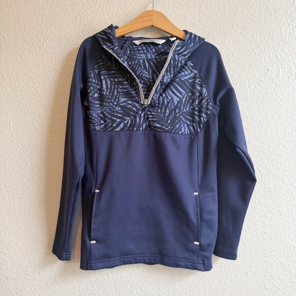 Peter Millar Youth Hyperlight Weld Hybrid Half-Zip Hoodie Boys Size Small 7-8